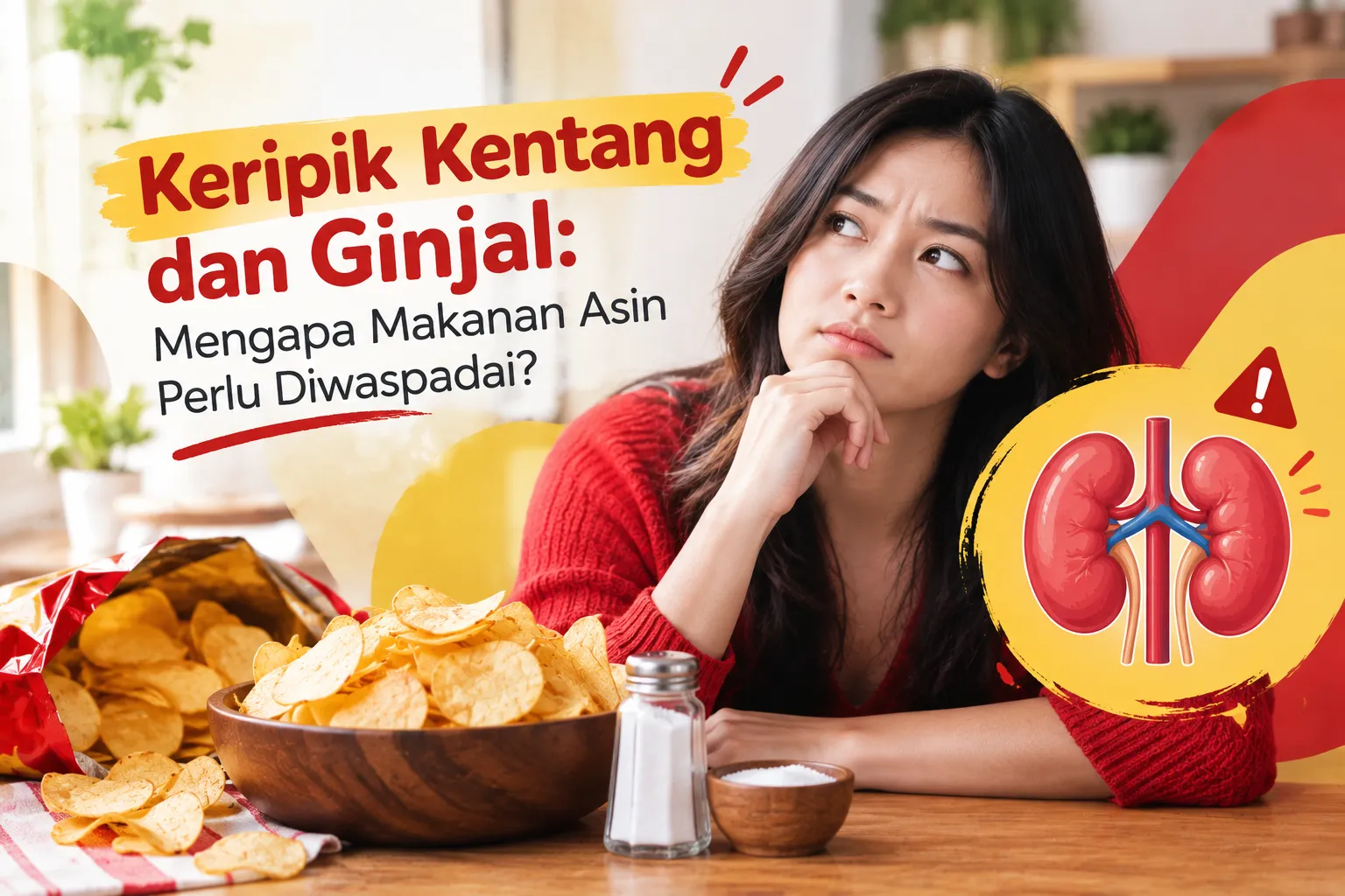 gambar Keripik Kentang dan Ginjal: Mengapa Makanan Asin Perlu Diwaspadai?