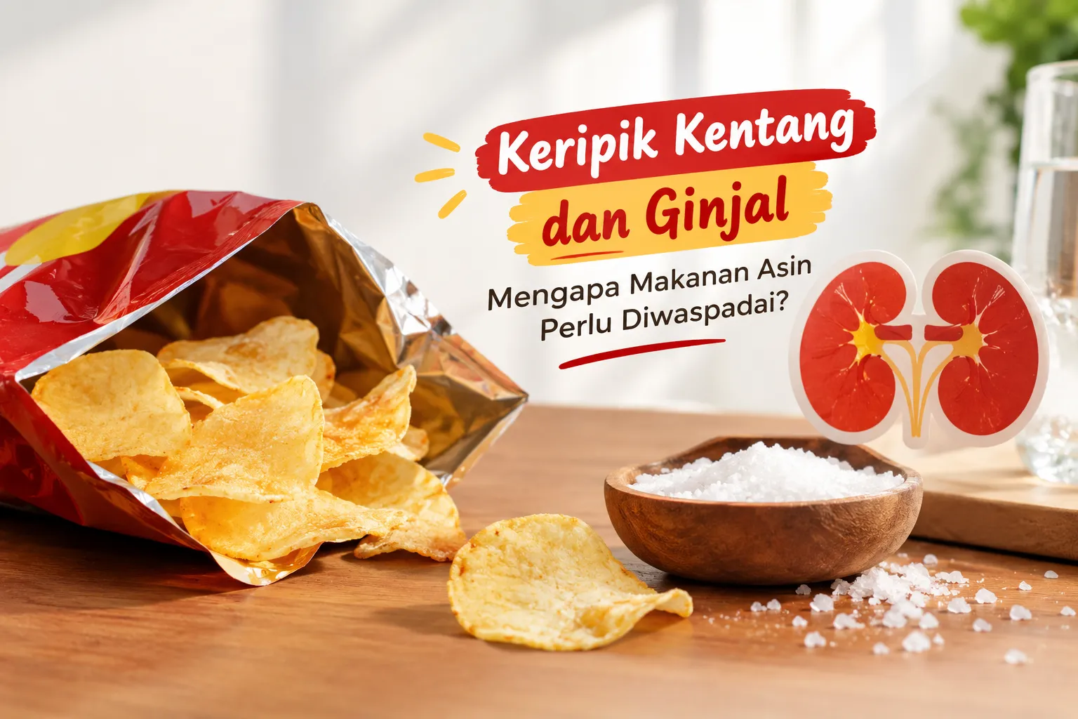 gambar Keripik Kentang dan Ginjal: Mengapa Makanan Asin Perlu Diwaspadai?